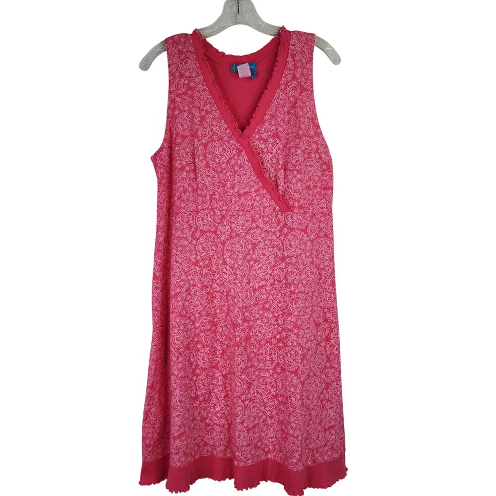 Fresh Produce Pink Sleeveless Floral Dress Medium Coastal Summer Travel Beach